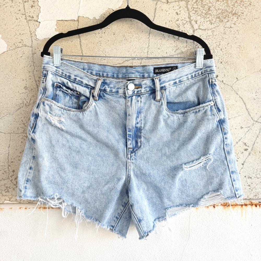 BlankNYC‎ Denim Shorts Light Wash Distressed Cutoff High Waisted Jean Shorts 31